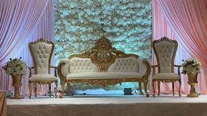 Canapé en bois marocain moderne pour mariages et cérémonies de Mehendi en plein air, dossier haut, léger, avec taille personnalisée, Canada - Product Image 4