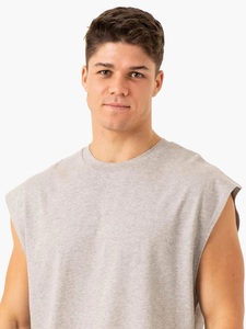 Camiseta sin mangas holgada tipo bóxer con logo personalizado, de algodón transpirable, ajuste muscular, para fitness, entrenamiento y ropa deportiva de moda. - Product Image 3