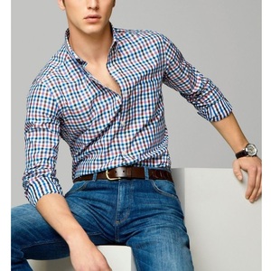 Chemise habillée décontractée à manches longues pour homme, en lin rayé, à col pointu, avec logo vierge, prix de gros, exportée du Bangladesh - Product Image 1