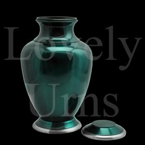 Urnes funéraires turquoise brillantes en gros, 3 tailles, pour adultes, taille moyenne, conteneur commémoratif pour cendres. - Product Image 3