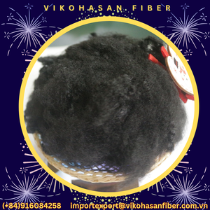 ราคาโรงงาน เส้นใย PSF สีดำ 15D SD แห้งสนิท รีไซเคิล 100% จาก Vikohasan และเส้นใย GRS สำหรับทำเส้นใยผ้าไม่ทอและจีโอเท็กซ์ไทล์ - Product Image 2