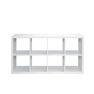 Smart Cube 8-Piece Organizer Storage with Open Back Shelves 2x4 Cube <b>Bookcase</b> for Home & Office <b>White</b> Color - Product Image 4