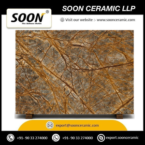 SOON CERAMIC Factory Direct Low Price RAINFOREST BROWN Calcite Big <b>Slab</b> Polished Modern Eco-friendly 3D Design Living Room Wall - Product Image 4