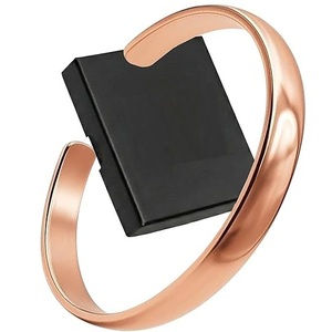 Bracelet jonc ajustable de luxe en cuivre pur fait main, finition lisse, personnalisable, cadeau promotionnel pour les fêtes - Product Image 1