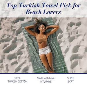 Lots de serviettes de bain modernes personnalisées en gros – Serviettes de plage de luxe en coton turc teint en fil, grande taille, sans sable, personnalisables - Product Image 3