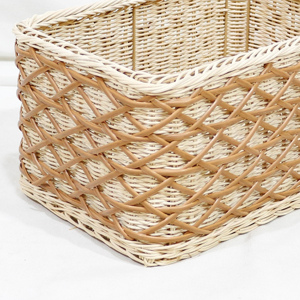 Trending Rattan <b>Storage</b> <b>Baskets</b> Rectangle With Handles Nordic Style Beige White For Sundries <b>Storage</b> - Product Image 5