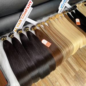 Extensions de cheveux Remy vierges à cuticules alignées, couleurs très demandées, prix de gros, couleur personnalisée, kératine vietnamienne, pointe en I, 1g/pointe - Product Image 5