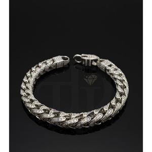 Pulsera de Cadena Cubana Iced Out de Oro 10KT 14KT y Plata 925 con Diamantes VS1 VS2, Estilo Hip Hop para Hombre, Joyería de Lujo - Product Image 1