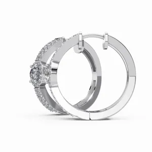 Pendientes de Aro Radiance con Diamantes de Corte Redondo en Oro Blanco de 18K con Certificación IGI y Claridad VVS para Mujer - Product Image 2