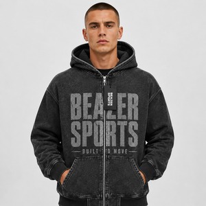Hoodie Homme Streetwear Hip Hop Personnalisé Style Acid Wash Nouveautés 100% Coton Respirant - Product Image 1