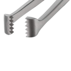 Pinzas VATS Allis Curvas Izquierdas, Mandíbulas de 6mm de Ancho, Eje de 7mm, Mecanismo de Trinquete, Longitud de Trabajo de 25cm, Longitud Total de 33cm, ZETOMEDPRO - Product Image 2