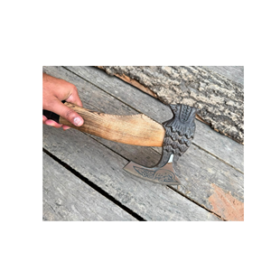 Hache Tomahawk artisanale avec manche en bois, tête en acier forgé, hache de survie, outil de découpe pour l'extérieur - Product Image 5