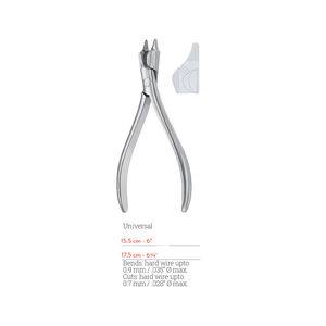 Pinces et forceps orthodontiques universels professionnels pour la pliage des fils durs, avec poignée antidérapante texturée pour les soins bucco-dentaires par Dentavex - Product Image 1