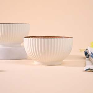 Ensemble de 2 petits bols à soupe en porcelaine inspirés du jasmin, design personnalisé écologique, bols de service pour soupe et ramen, MOQ 6 pièces - Product Image 4