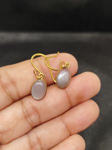 Nouvelle Tendance : Boucles d'Oreilles Pendante Ovale en Pierre de Lune Plaqué Or pour Femme, Idéales pour les Fiançailles - Vente en Gros - Product Image 6