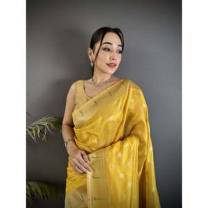 Sari Paithani en tissu épais avec motifs Mina Butti - Accessoires ethniques - Product Image 1