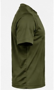 T-shirt décontracté pour homme, vert olive, à manches courtes, séchage rapide, col rond, coupe classique, avec logo imprimé sur le devant - Product Image 2