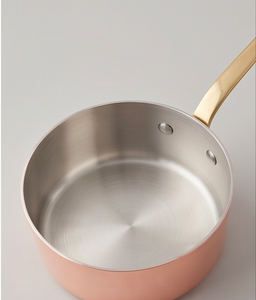 Copper Sauce <b>Pan</b> With Lid Handmade Minimalist Design Zinc Alloy Handle For Kitchenware Gas Use And Tableware - Product Image 2