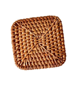 Sous-verre rond en rotin BOHO, nouvelle arrivée, sous-verre personnalisé en rotin anti-brûlure, tapis pour tasse à thé - Product Image 1