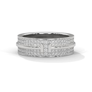 Bague d'éternité moderne en argent finition or blanc avec diamants baguette émeraude, empilable, pour femme - Product Image 1