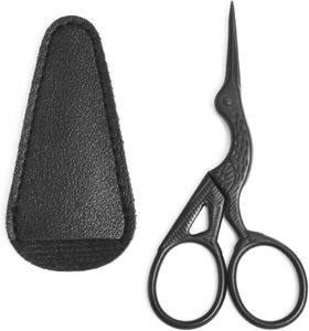 Ciseaux à broder en acier inoxydable de 3,6 pouces personnalisés avec motif cigogne, ciseaux de couture et d'artisanat avec étui en cuir pour la vente en gros - Product Image 2