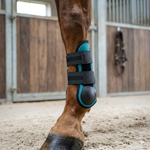 Ensemble de protections tendineuses et de protection de la cheville pour l'équitation, en néoprène rembourré de 6 mm et caoutchouc. Botte à double sangle élastique absorbant les chocs - Product Image 6