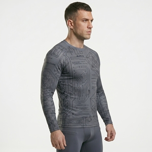 <b>Men</b> Custom Logo Breathable Sublimation Rash Guard Sportswear High Quality Winter Lightweight MMA <b>Compression</b> <b>Shirt</b> UPF50+ - Product Image 3