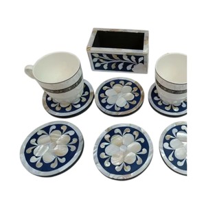 Elegant Shell Inlay <b>Drink</b> <b>Coasters</b> for Home Decor - Product Image 2