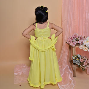 Ensemble de lehenga choli pour filles élégantes, pour enfants de 6 à 9 ans, vêtements traditionnels indiens pour les festivals, disponible au prix de gros - Product Image 4