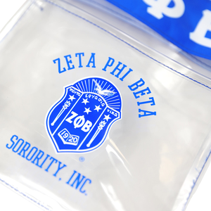 Bolso bandolera transparente Zeta Phi Beta, azul real, con letras griegas, bolso transparente para estadio, correa ajustable, accesorio de hermandad - Product Image 6
