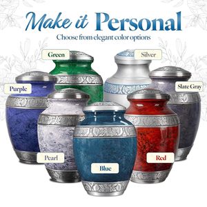 โกศใส่เถ้ากระดูกอะลูมิเนียมตกแต่งสไตล์โบราณ ดีไซน์ประณีต แบบเอเชียเซนคลาสสิก สำหรับบูชาและระลึกถึงบุคคลสำคัญ พร้อมฝาปิด - Product Image 6