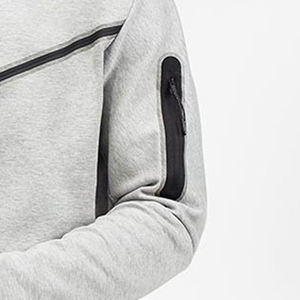 Sweat-shirt à capuche zippé intégral en molleton technique pour homme, coupe ajustée, style survêtement, uni, pour le sport, la gym et le streetwear, vente en gros 2024 - Product Image 2