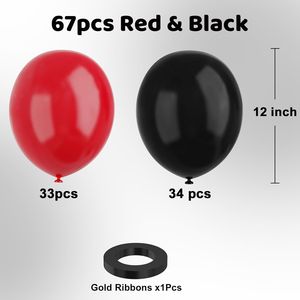 Palloncini in Lattice Rossi e Neri 67 Palloncini da 12 Pollici per Feste di Compleanno, Laurea, BBQ, Casinò, Poker e Feste a Tema Carte - Product Image 2