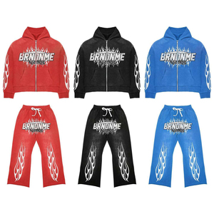 Service OEM, ensemble de jogging personnalisé en deux pièces, survêtement avec logo imprimé sur mesure, pantalon baggy, vêtements de sport, fabrication de survêtements pour hommes - Product Image 1