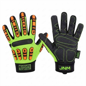 JNM Safety <b>Synthetic</b> Leather Gloves Flexible Nylon Anti-Slip Raised Tpr <b>Rubber</b> Fingertips Elastic Wristband Impact Reducing Work - Product Image 3