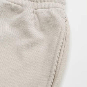 Pantalones Cortos Bermuda de Algodón Beige para Hombre, Cintura Media con Cordón Ajustable, Cintura Elástica con Bolsillos, Color Sólido, Estilo Casual, Tejido Transpirable - Product Image 5