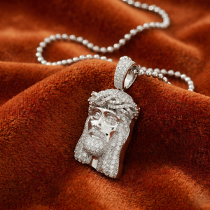 925 Silver <b>Iced</b> <b>Out</b> Jesus Head Moissanite Pendant for Men Hip Hop Luxury Diamond Look <b>Chain</b> Charm Jewelry Streetwear Elite Style - Product Image 3