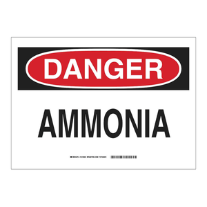 Señal de Advertencia de Amoníaco Brady DANGER - Señal de Seguridad de PVC para Interiores/Exteriores, Cumple con OSHA/ANSI - Product Image 1