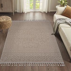 Set di Tappeti Guros Collection 4X6 Beige Medallion per Interni/Esterni - Product Image 2