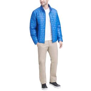 OEM Men's High Quality Puffer Jackets Custom Blue Color Breathable Fabric Cotton Filled Padded Zipper Style Puffer Men's Jackets - Product Image 2