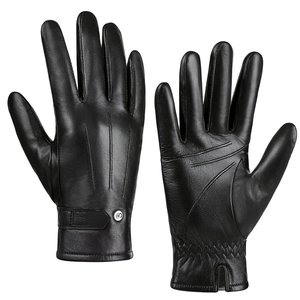 Men's Luxury Safety <b>Gloves</b> Outdoor Driving Touchscreen Breathable Winter Warm Soft Casual Black <b>Sheepskin</b> Leather Daily Party - Product Image 6