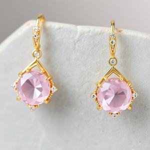 Custom Luxury Vintage Gemstone 925 Sterling <b>Silver</b> Drop Earrings for Women <b>Wedding</b> Party Gift - Product Image 3
