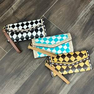 Nouveau Portefeuille Pochette à Main en Cuir Véritable à Motifs à Carreaux avec Blocage RFID pour Femmes - Product Image 5