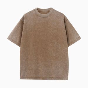 Envío Gratis al por Mayor Camiseta de Algodón 100% con Lavado Ácido, Estampado en Blanco, POD, Oversize, de Moda, con Hombros Descubiertos - Product Image 4