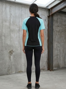 Custom <b>Women's</b> Adult Quick Dry Rash Guard Short Sleeve UPF 50+ <b>Swim</b> <b>Shirt</b> Breathable Surfing Water Sports Athletic Training - Product Image 3