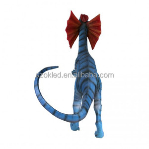 Bleu Dilophosaurus 2 Dynamite Boîte Dinosaure Halloween Citrouille Poussin Père Noël Chat Chaudron Oeuf De Pâques Maison Fibre De Verre Résine Artisanat - Product Image 5