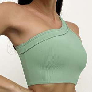 OEM 2026 Haut de soutien-gorge asymétrique pour femme, style court, design côtelé, très tendance, livraison gratuite - Product Image 2