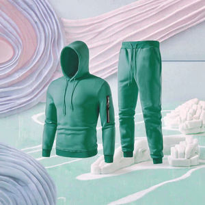 Chándales Unisex de Alta Calidad, 100% Algodón, Forro Polar Grueso, Diseño Regular con Capucha, Transpirables, Ecológicos, Lisos para Invierno - Product Image 2