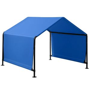 Cuccia per Animali Domestici 4x4x3.3FT in Tubo di Ferro Nero Rivestito in PVC, Tenda Blu Impermeabile con Telo in Poliestere Resistente ai Raggi UV e Fondo Cucito, Arredamento per Animali Domestici - Product Image 1