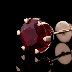 Pendientes de Oro Rosa de 14K con Diamante Cultivado en Laboratorio, Corte Redondo, 2.00 CTW, Certificados por IGI, Joyería Fina Clásica para Mujer - Product Image 4